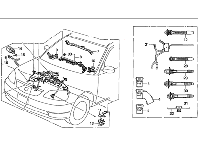 Honda 32110-PLR-A52 Wire Harness, Engine