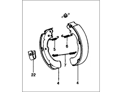 1977 Honda Civic Brake Shoe Set - 06043-663-640