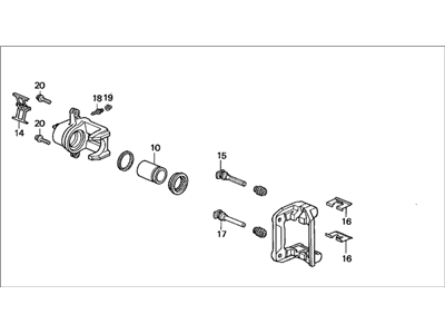 Honda 06432-SX0-505RM Caliper Sub-Assembly, Right Rear (Reman)