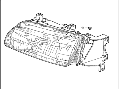 Honda 33151-SX0-A01 Headlight Unit, Driver Side