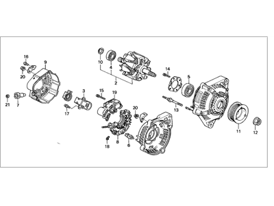 Honda 31100-PEA-A01 Alternator Assembly (Cjv02) (Denso)