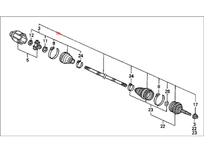 Honda 44011-SX1-950 Driveshaft Set, Driver Side