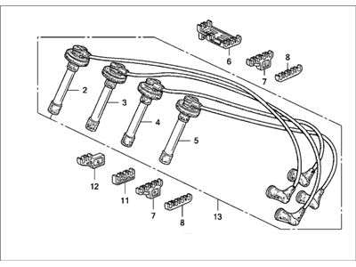 1997 Honda Odyssey Spark Plug Wire - 32700-P0D-000