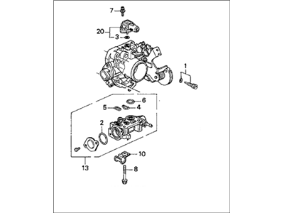 1995 Honda Odyssey Throttle Body - 16400-P1E-A61