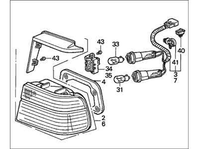 1992 Honda Accord Tail Light - 33550-SM5-A01