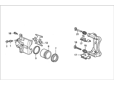 Honda 45019-SM5-000 Caliper Sub-Assembly, Left Front