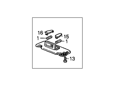 Honda 83280-SDA-A02ZA Sunvisor Assembly, Driver Side (Clear Gray) (Mirror)