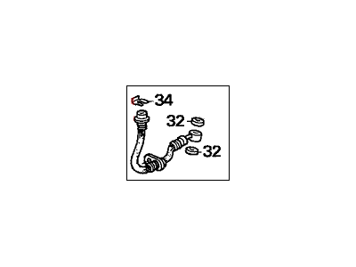 Honda 01466-SDA-A50 Hose Set, Right Rear Brake