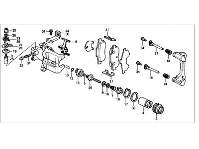 Honda CRX Brake Caliper - 43230-SK7-013