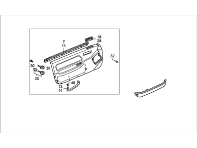 Honda 83550-SH2-A21ZA Lining Assy., L. FR. Door *NH154L/NH83L*