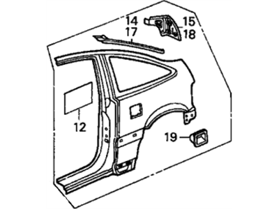 Honda 04636-SH2-A51ZZ Panel Set, R. RR. (Outer)