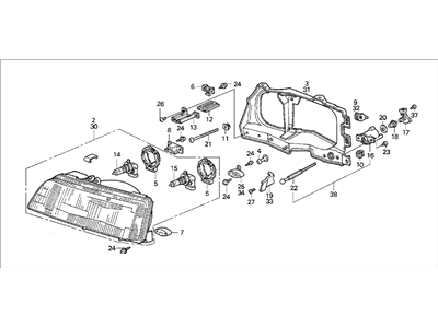 Honda 33150-SH3-A02 Headlight Assembly, Driver Side