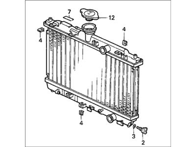 1990 Honda CRX Radiator - 19010-PM8-A02