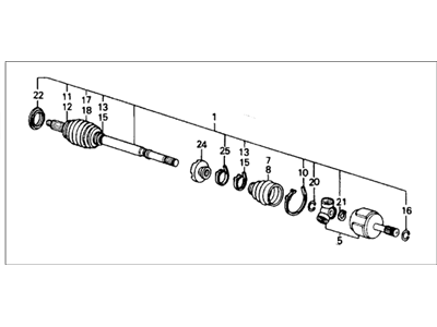 1990 Honda CRX Axle Shaft - 44305-SH3-A21