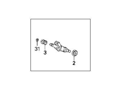 1996 Honda Prelude Fuel Injector - 06164-P0F-000