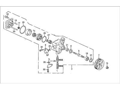 Honda Prelude Power Steering Pump - 56100-P11-010