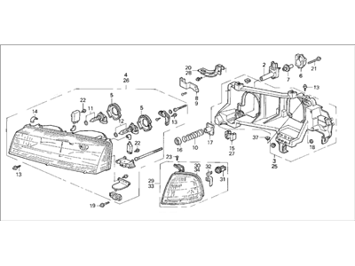 Honda 33100-SS0-A04 Headlight Assembly, Passenger Side