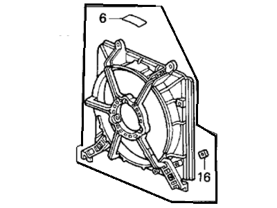 1996 Honda Prelude Fan Shroud - 19015-P14-A02