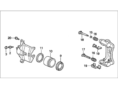 1993 Honda Prelude Brake Caliper - 45018-SS0-000RM