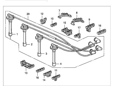 1994 Honda Prelude Spark Plug Wire - 32700-P14-A00