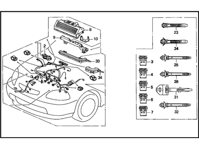 Honda 32110-P2F-A10 Wire Harness, Engine