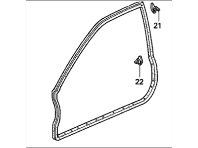 Honda 72350-S03-003 Weatherstrip, L. FR. Door