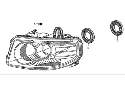 Honda 33101-SCV-A12 Headlight Unit, Passenger Side