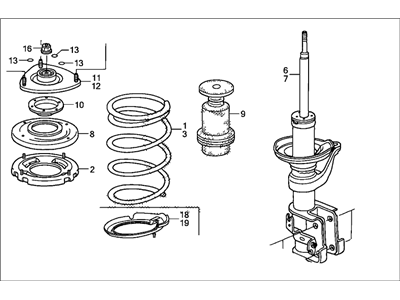 Honda 51602-SCV-A07 Shock Absorber Assembly, Left Front