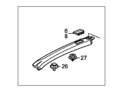 Honda 75210-SCV-A11ZG Garnish Assy., R. FR. Roof *NH731P* (CRYSTAL BLACK PEARL)