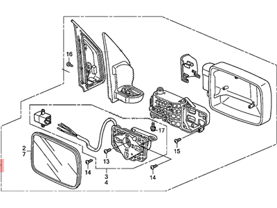 2009 Honda Element Car Mirror - 76250-SCV-A01ZB