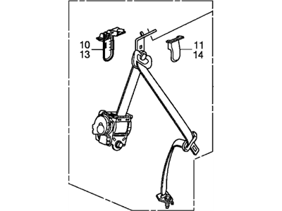 Honda 04828-SCV-A01ZC Outer Set, Left Rear Seat Belt (Clear Gray)