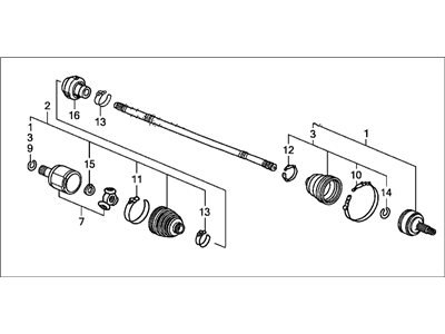 Honda 44306-SCV-A91 Driveshaft Assembly, Driver Side