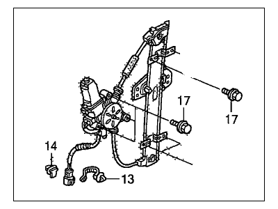 Honda 72250-SCV-A02 Regulator Assembly, Left Front Door Power