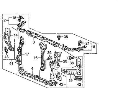 2007 Honda Element Radiator Support - 60400-SCV-A10ZZ