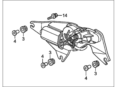 Honda 76700-SCV-A01 Motor Assembly, Rear Windshield Wiper