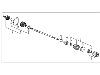 Honda 44305-SCV-A91 Driveshaft Assembly, Passenger Side