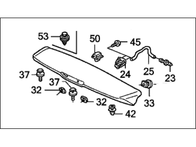 Honda 74900-SHJ-A21ZK Garnish Assy., Tailgate Spoiler *NH705M* (NIMBUS GRAY METALLIC)