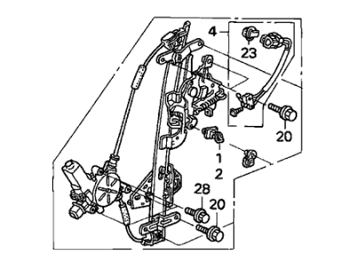 Honda 72710-SHJ-A22 Regulator Assembly, Right Rear Door Power