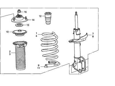 Honda 51602-SHJ-L11 Shock Absorber Assembly, Left Front