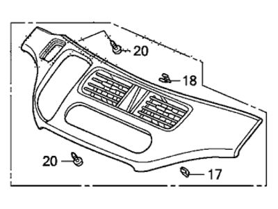 Honda 77251-SHJ-A21ZB Panel Assy., Center *NH565L* (UM LIGHT SILVER)