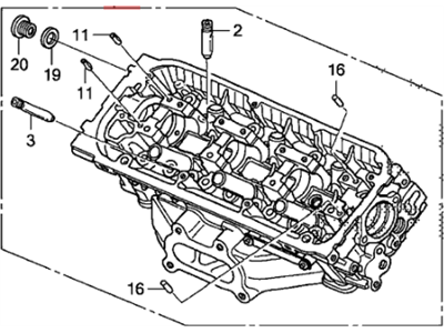 Honda 12100-RGL-305 Cylinder Head Assembly, Front