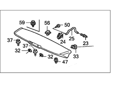 Honda 74900-SHJ-A31ZP Garnish Assy., Tailgate Spoiler *NH731P* (CRYSTAL BLACK PEARL)