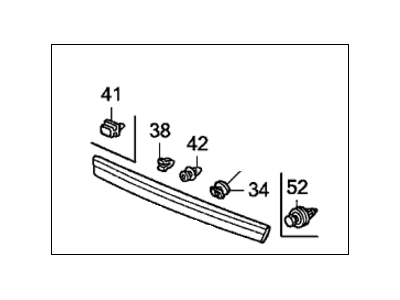 Honda 74890-SHJ-A31ZE Garnish Assembly, Rear License (Silver Pearl Metallic)