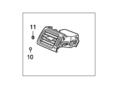 Honda 77620-SHJ-A01ZA Outlet Assy., L. Instrument Side *NH167L* (GRAPHITE BLACK)