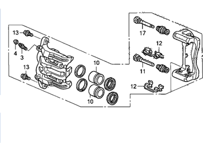 Honda 45018-SHJ-A01RM Caliper Sub-Assembly, Passenger Side (Reman)