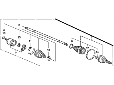 Honda 44306-SHJ-A01 Driveshaft Assembly, Driver Side