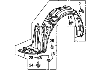 Honda 74151-SHJ-A00 Fender, Left Front (Inner)