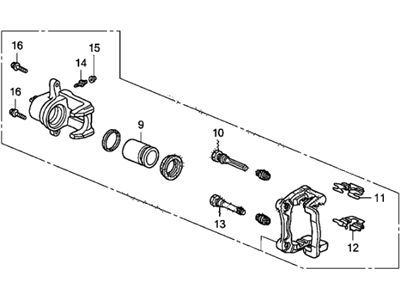 Honda 43018-SHJ-A01RM Caliper Sub-Assembly, Right Rear (Reman)