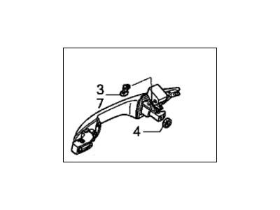 Honda 72640-SHJ-A11ZQ Handle Assembly, Passenger Side Slide Door (Outer) (Sterling Gray Metallic)