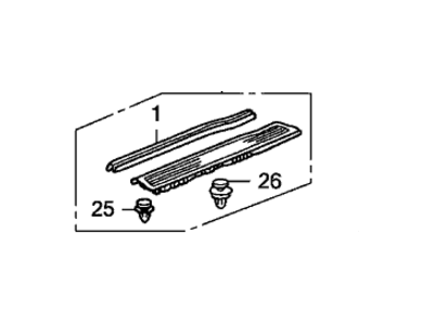 Honda 84261-SHJ-A01ZB Garnish Assy., L. RR. Side *NH167L* (GRAPHITE BLACK)